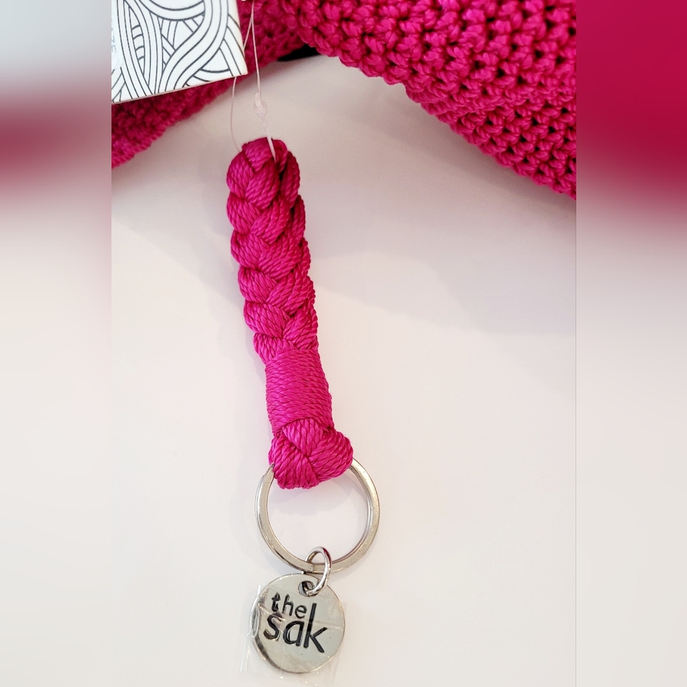 The Sak Fuchsia Hand-Crocheted Vegan Shoulder Bag - Picture 3 of 5